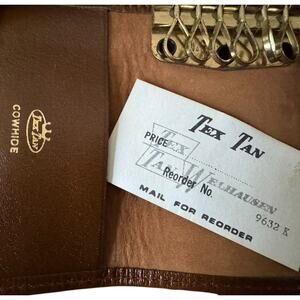 TexTan Leather 6 Key Kaddy Brown USA Made Cowhide Kaspar Texas Vintage Holder